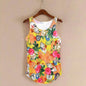 Hot Summer Fitness Tanks - One Size Yellow Floral -