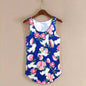 Hot Summer Fitness Tanks - One Size Blue Floral -