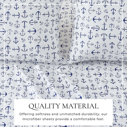 Coastal Printed Sheet Set - Newport Collection - - Bed Sheets