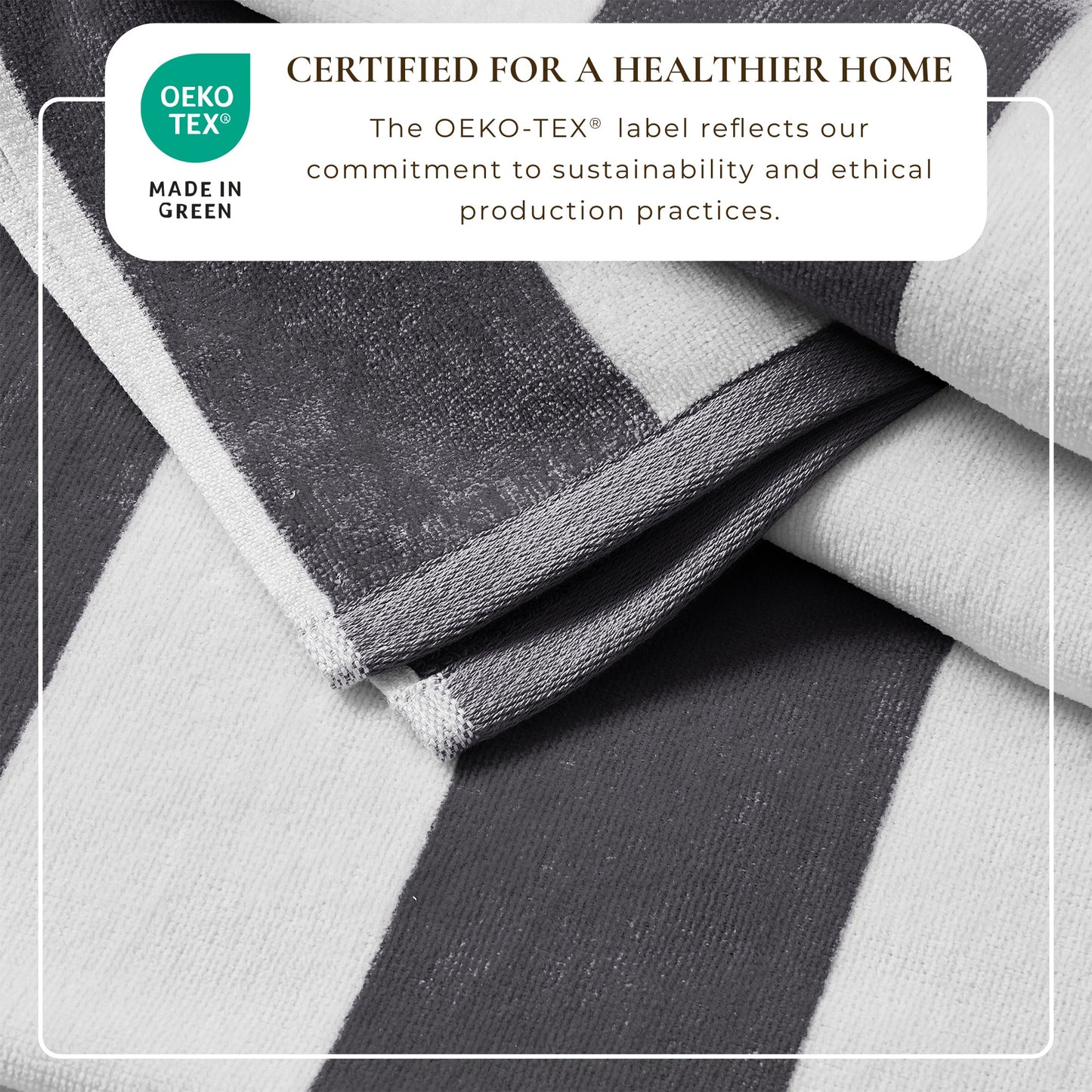 Cotton Velour Cabana Stripe Beach Towel - Novia Collection - -
