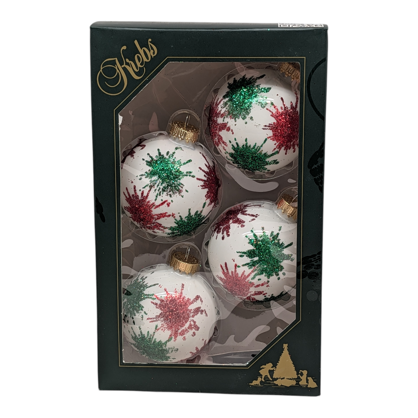 Krebs Value Glass Ornament 4 pack - Paint Splatter - Default Title - Christmas >> Ornaments >> Glass