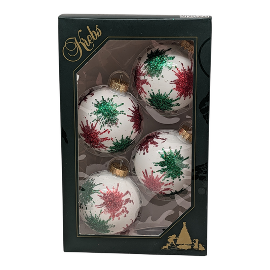 Krebs Value Glass Ornament 4 pack - Paint Splatter - Default Title - Christmas >> Ornaments >> Glass