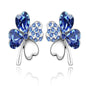 Clover Crystal Stud Earrings with Full Rhinestones