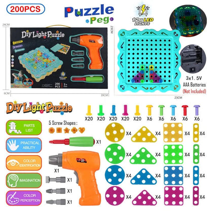 3D Mosaic Puzzle Building Set with Tools - Kia Day Design