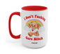I Don't Fucking Care Bitch Lolly The Bear Mug - Red - Mugs