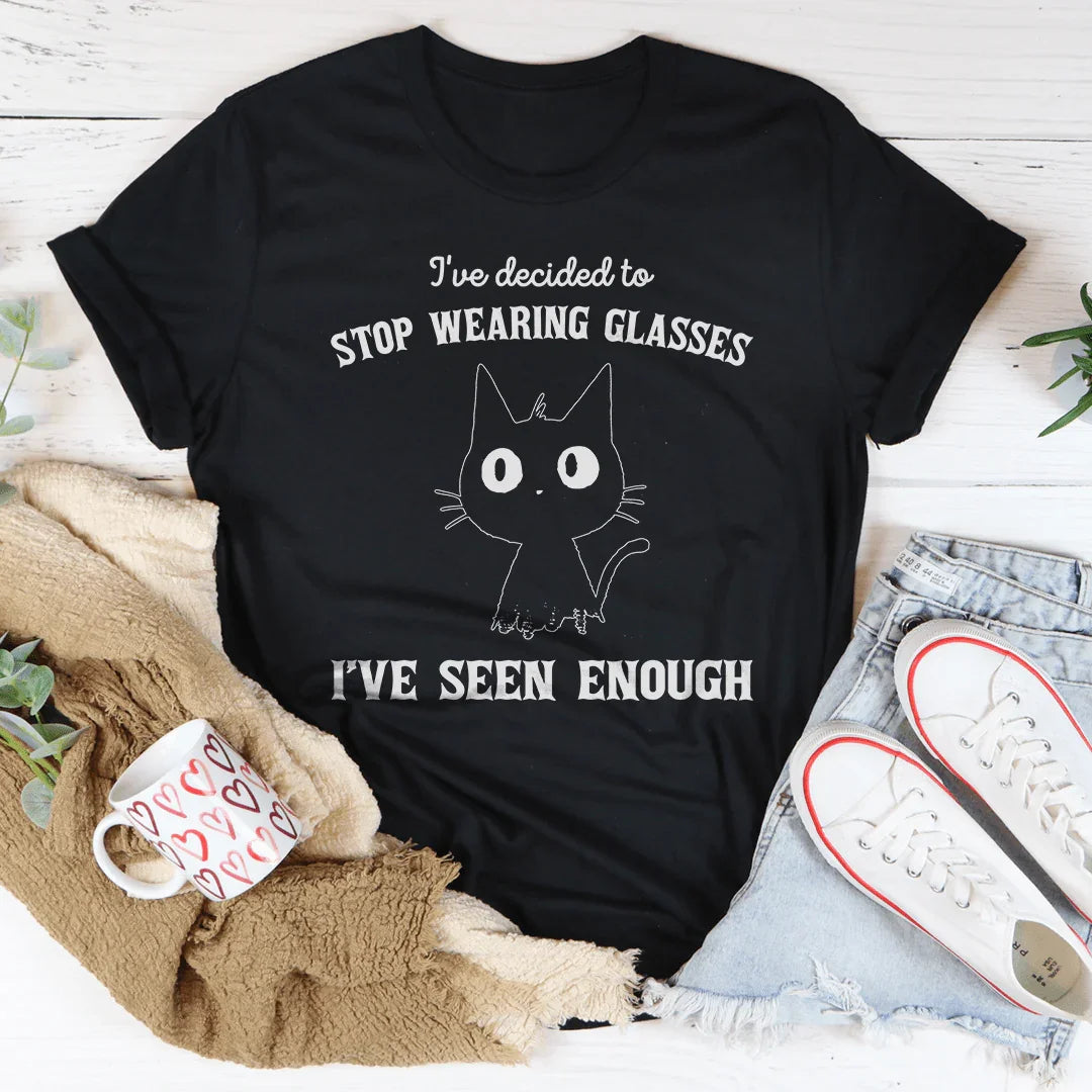 Decided to Stop Wearing Glasses Seen Enough Tee - Black Heather - shirt