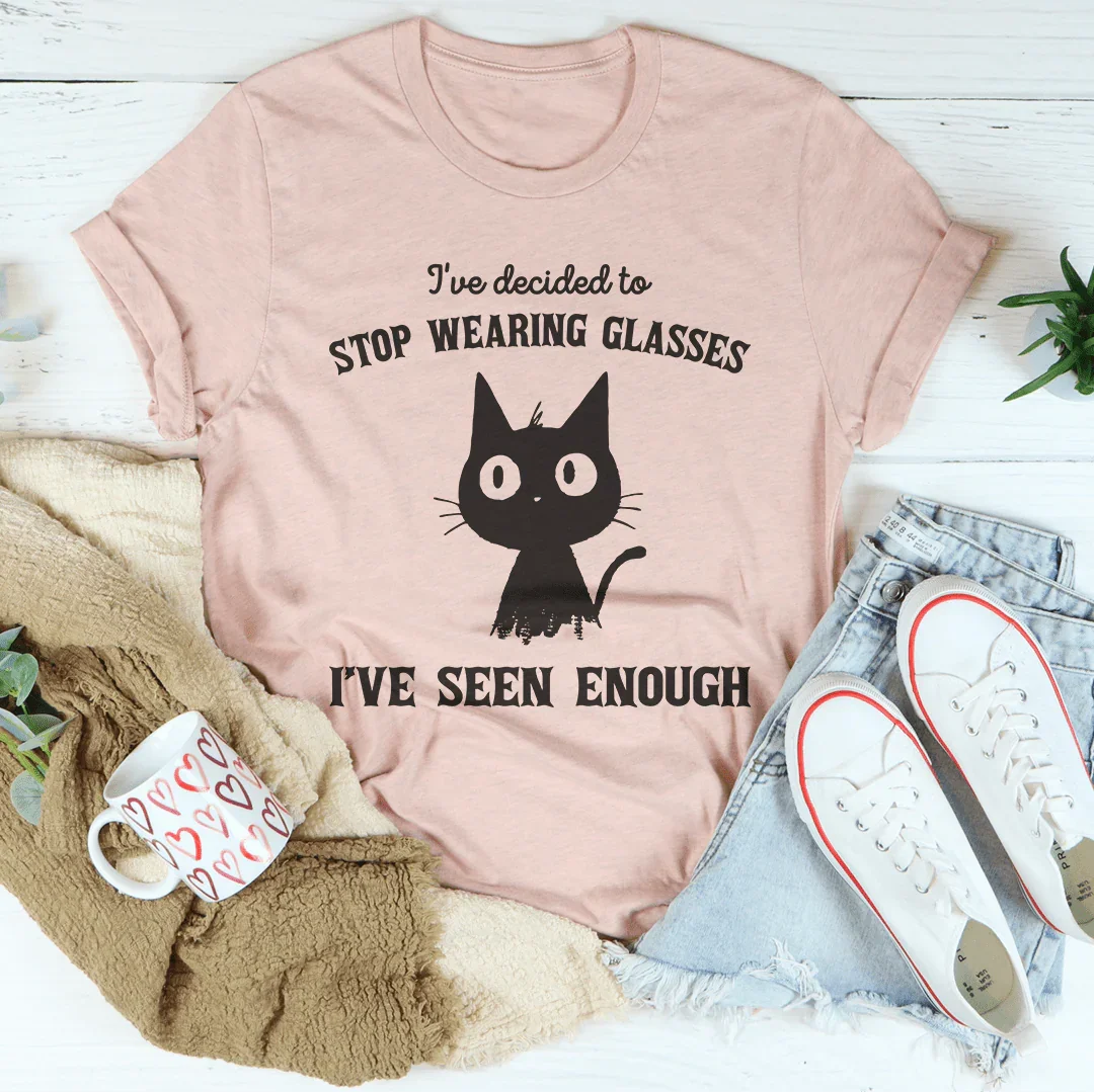 Decided to Stop Wearing Glasses Seen Enough Tee - Heather Prism Peach - shirt