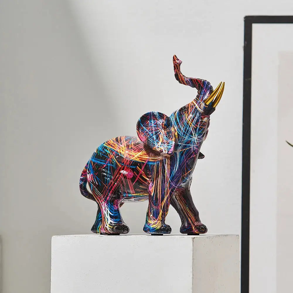 Chromapachy Graffiti Colorful Elephant Sculpture