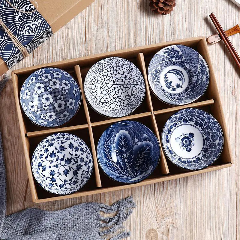 Ceramic Tableware Set - Blue and White Porcelain Bowls - - bowls