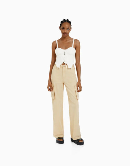 2023 Spring/Summer Casual Olive Green Cargo Pants Kia Day Design