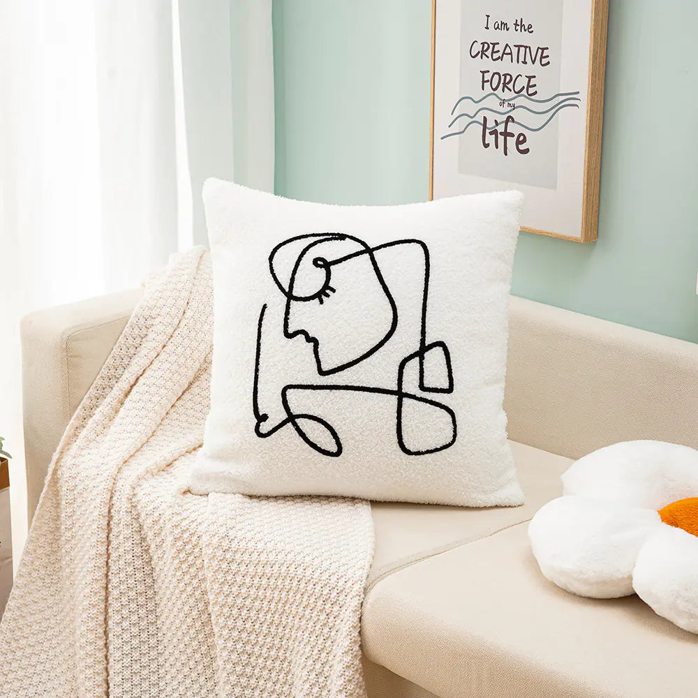 Floral Embroidered Pillow - Kia Day Design