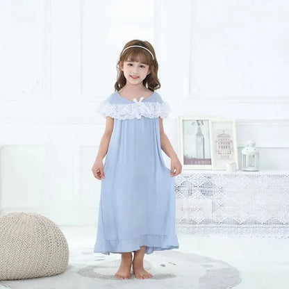 Girls Short Sleeve Pajama Dress - Kia Day Design