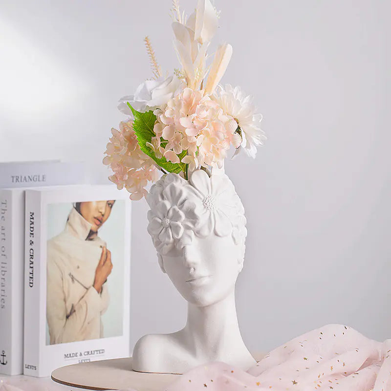 Nordic Simple Matte White Ceramic Body Vase - Kia Day Design