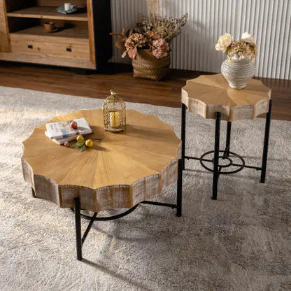 Cedar Coffee Table Set - 2 Piece Set Kia Day Design