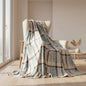Light Blue Plaid Oversized Sherpa Blanket - Island Travel 50"60" - blanket