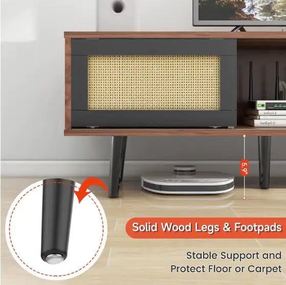 Medieval Modern Walnut Wooden TV Cabinet - Kia Day Design