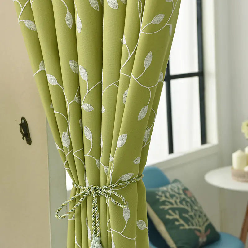 Modern Minimalist Cotton Linen Embroidered Curtains Kia Day Design