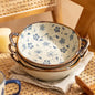 Ceramic Japanese Bowls Classic With Small Blue Flower Print