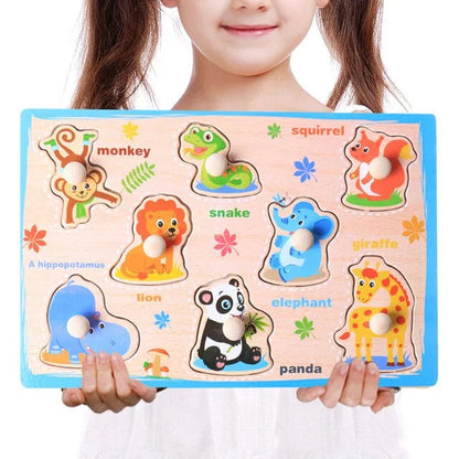Baby Montessori Wooden Puzzle Board - Kia Day Design