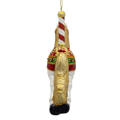 Bellissimo Glass Carousel Horse Ornament - - Christmas >> Ornaments >> Glass