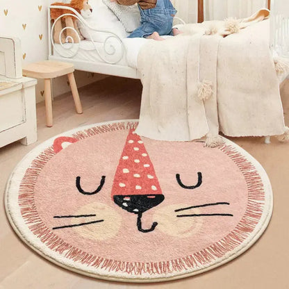 Cute Cartoon Round Rug for Kids' Room and Living Room - Kia Day Design