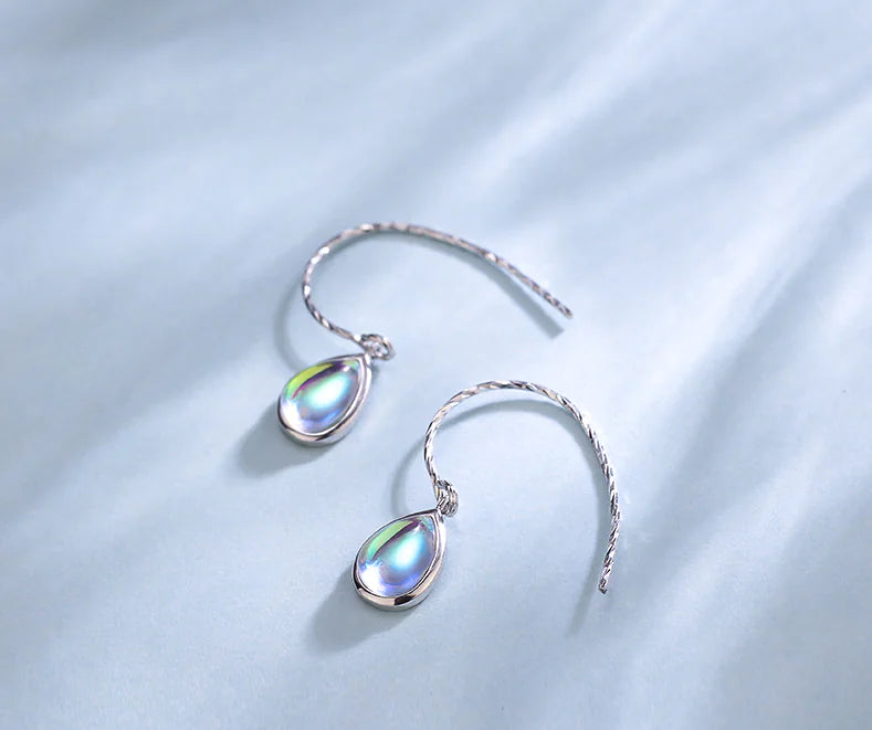 Sterling Silver Waterdrop Gradient Glass Earrings - Kia Day Design