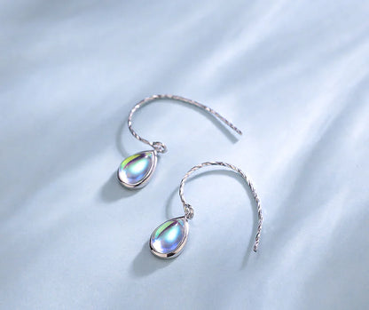 Sterling Silver Waterdrop Gradient Glass Earrings - Kia Day Design