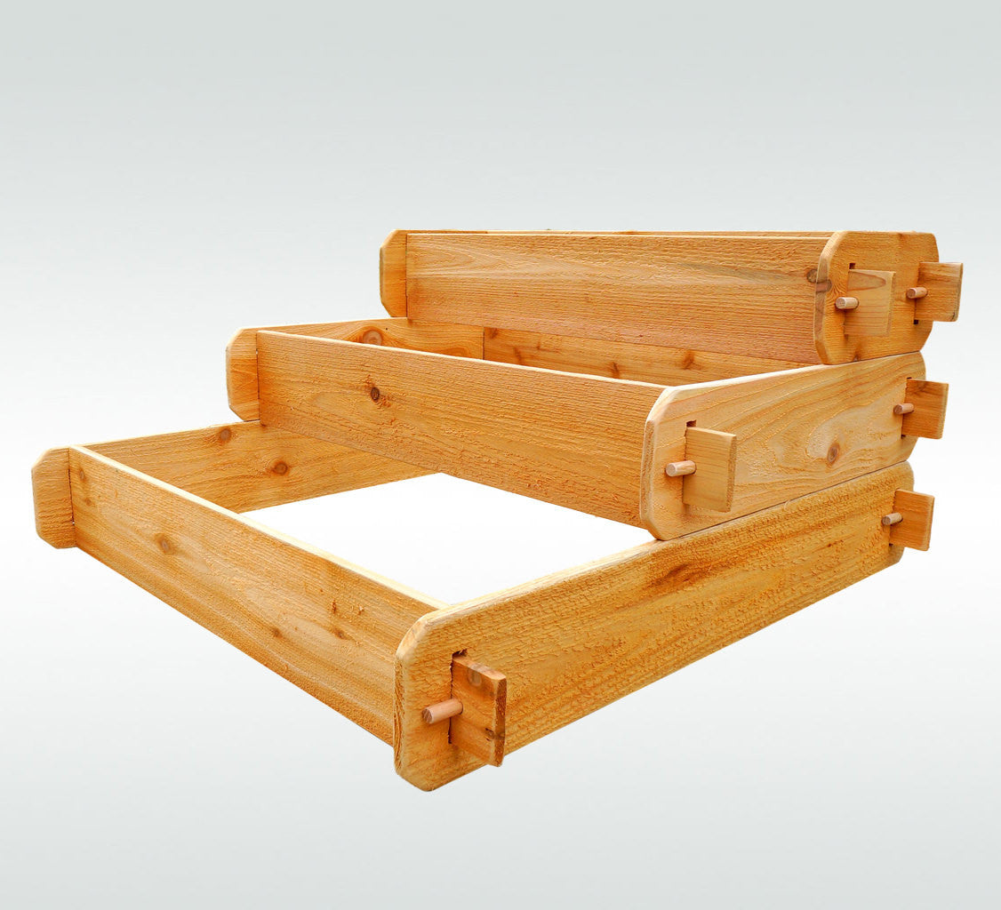Timberlane Gardens Raised Garden Bed Kit 3 Tiered (1x3 2x3 3x3) Select Cedar Elevated Planter - - Raised Garden Bed Kit