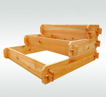 Timberlane Gardens Raised Garden Bed Kit 3 Tiered (1x3 2x3 3x3) Select Cedar Elevated Planter - - Raised Garden Bed Kit