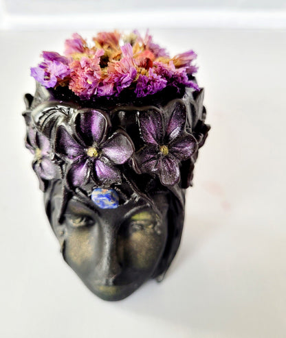 Earth Goddesss Head- Adorned - - Candle