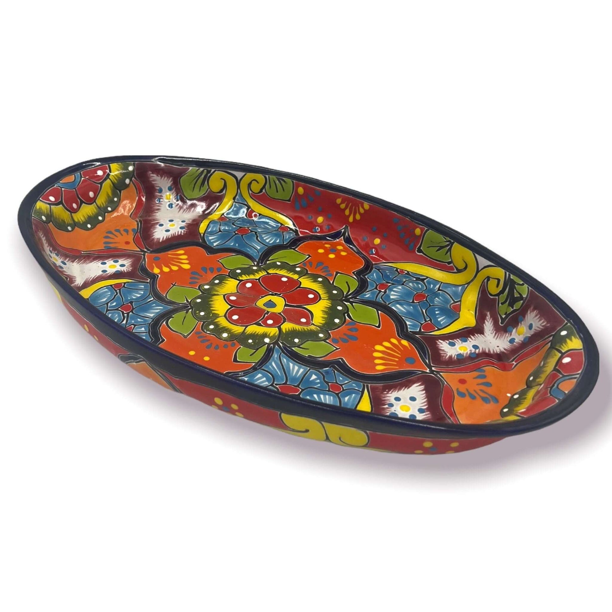 Extra Large Oval Talavera Platter Hand-Painted Mexican Serving Dish - - Talavera Oval Platter