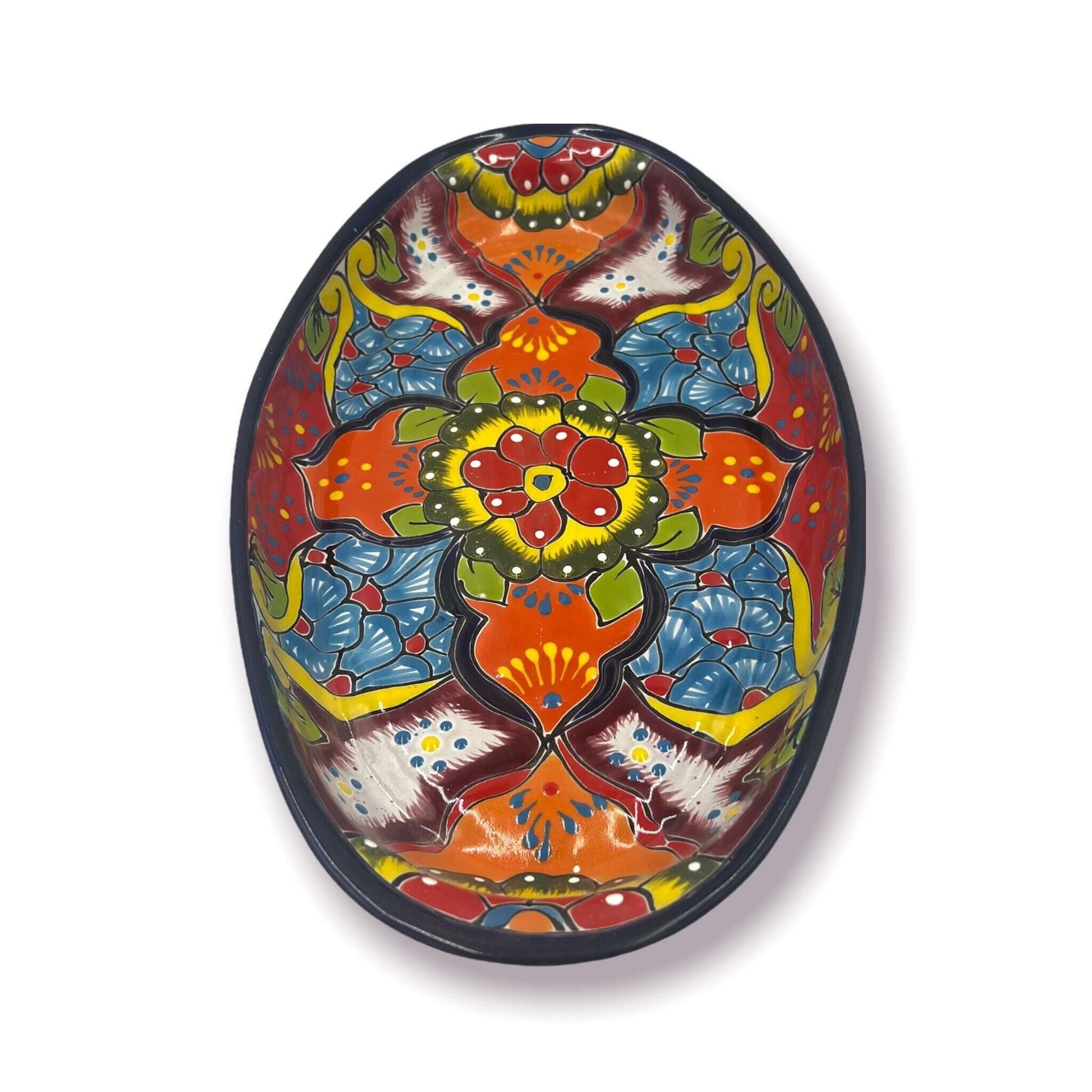 Extra Large Oval Talavera Platter Hand-Painted Mexican Serving Dish - - Talavera Oval Platter