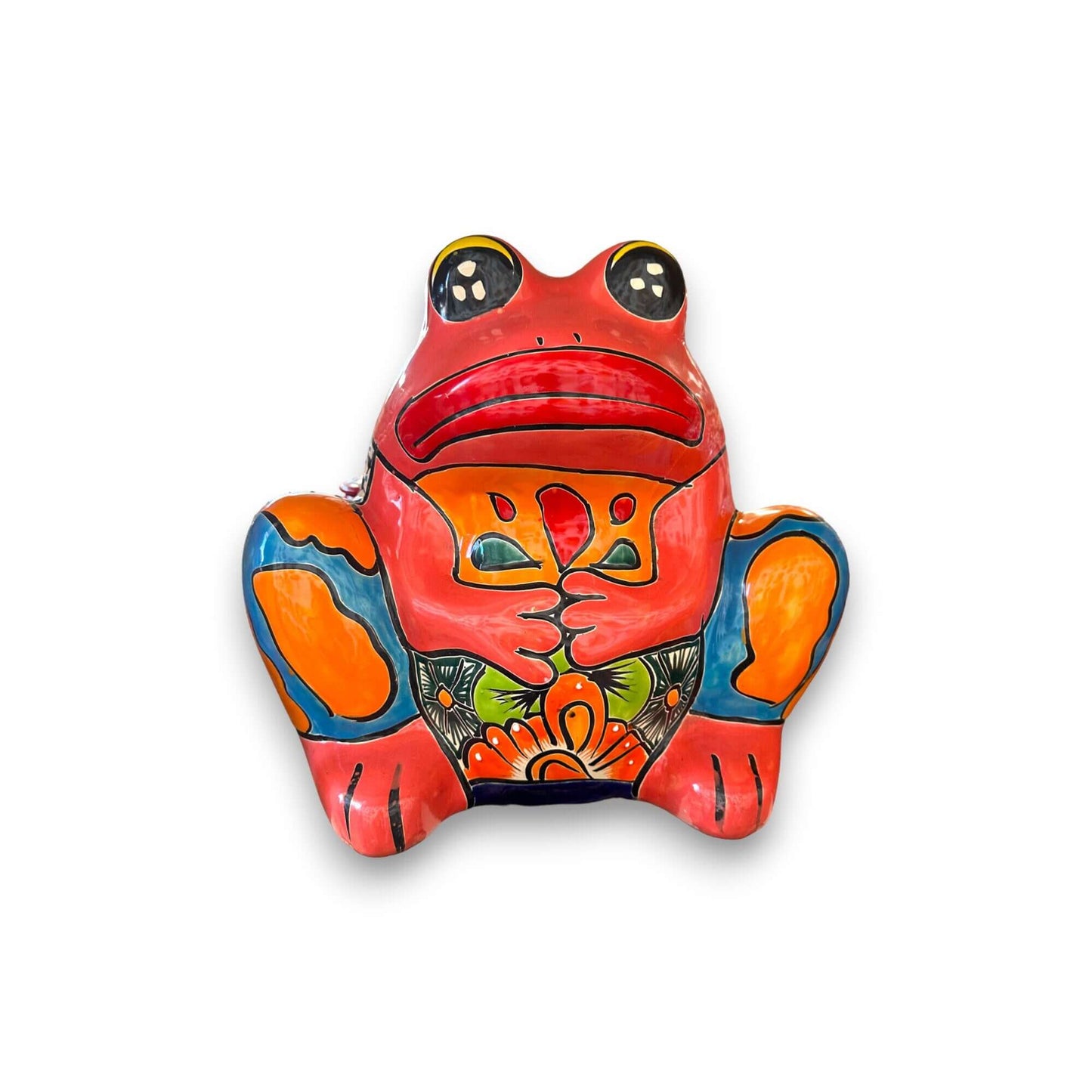 Talavera Frog Planter Colorful Handmade Mexican Pottery - - Talavera Planter