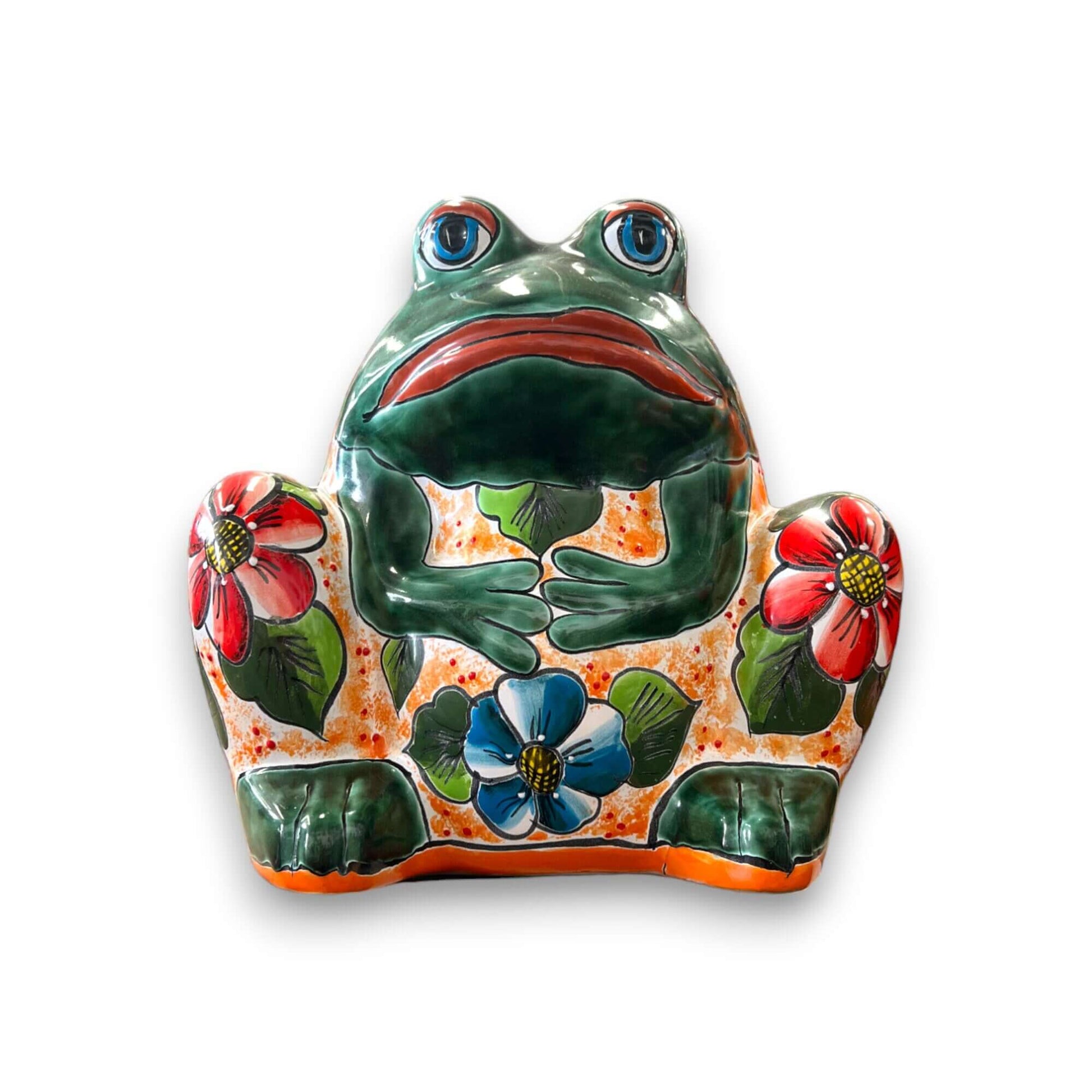 Talavera Frog Planter Colorful Handmade Mexican Pottery - - Talavera Planter
