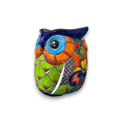 Extra Large Talavera Owl Planter Hand-Painted Mexican Decor - - Talavera Planter