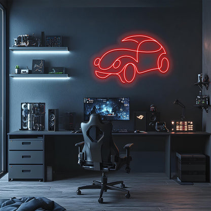 Classic Car Neon Sign Red LED Wall Decor with Dimmer - - neon light