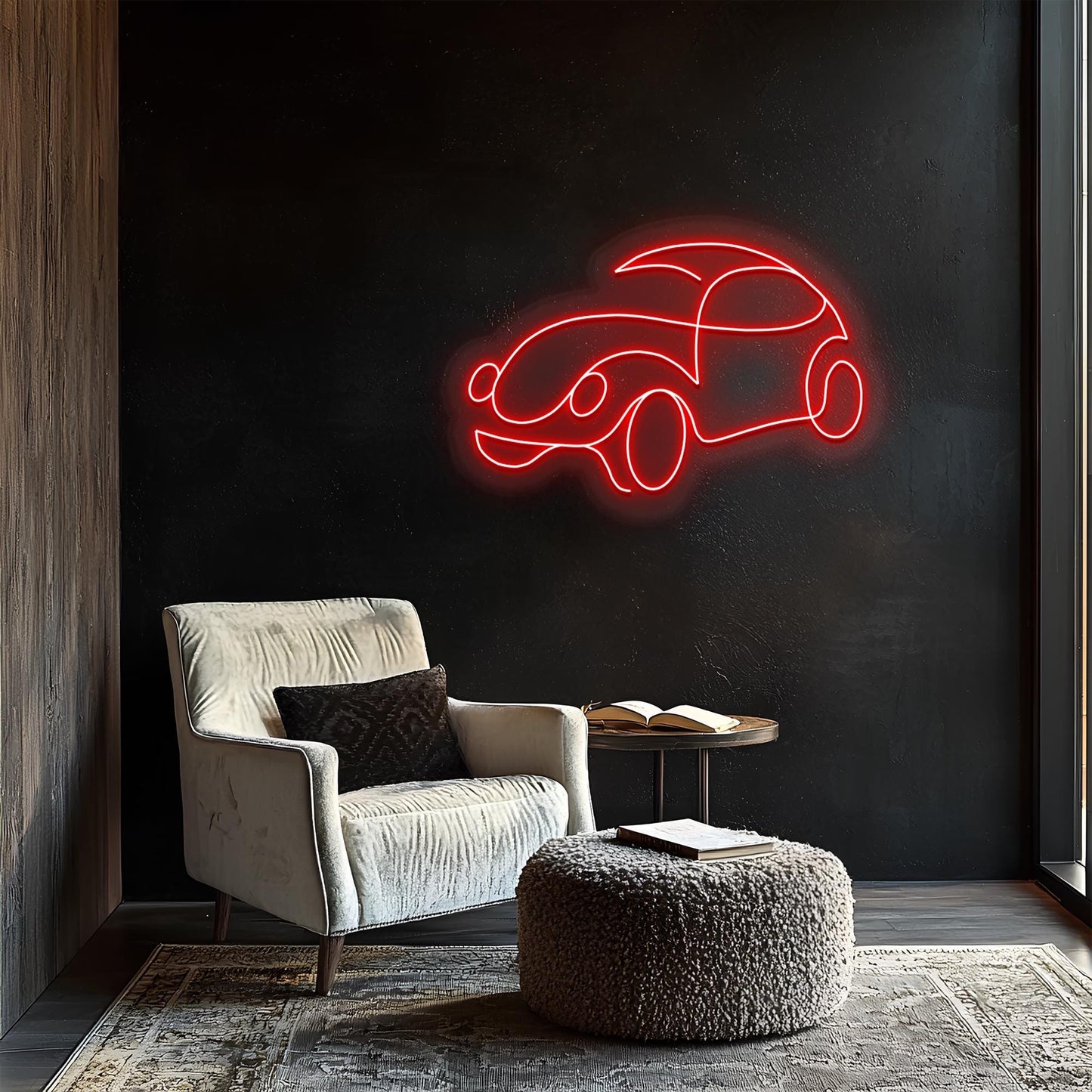 Classic Car Neon Sign Red LED Wall Decor with Dimmer - - neon light