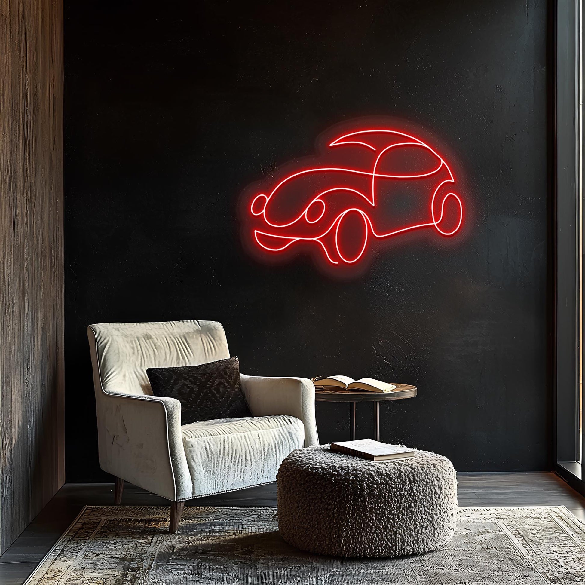 Classic Car Neon Sign Red LED Wall Decor with Dimmer - - neon light