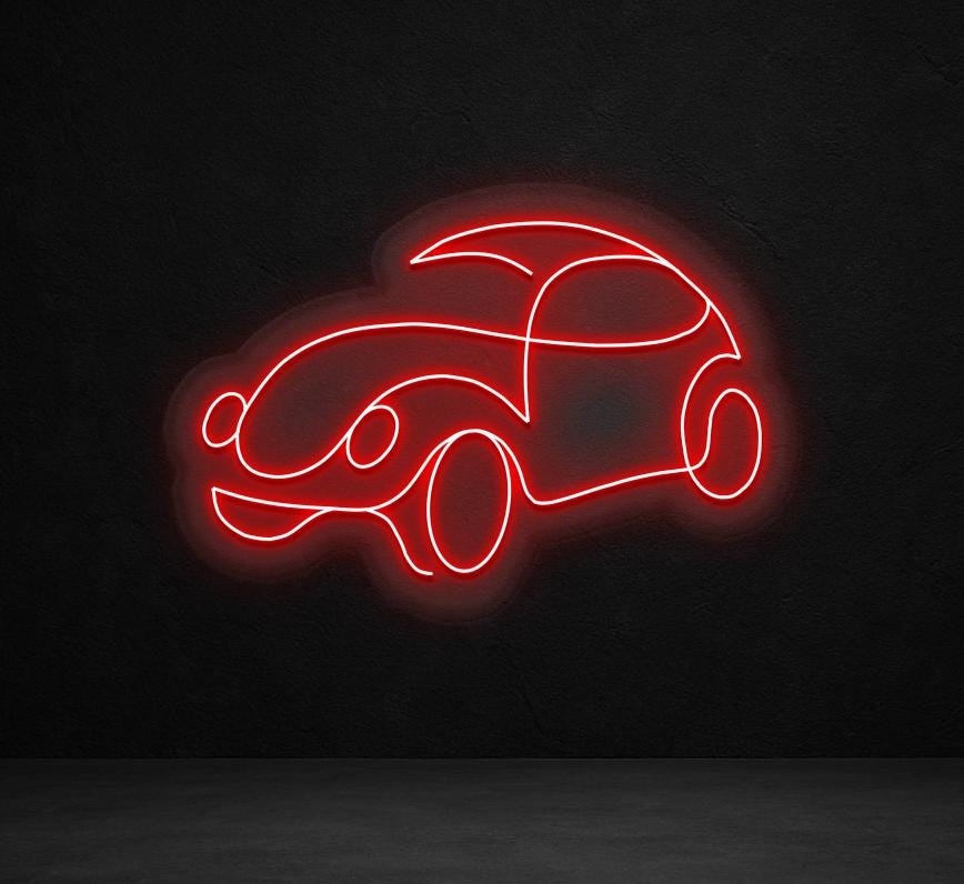Classic Car Neon Sign Red LED Wall Decor with Dimmer - - neon light