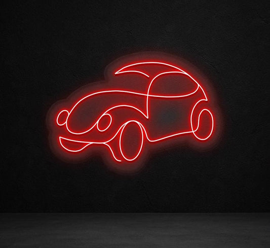 Classic Car Neon Sign Red LED Wall Decor with Dimmer - - neon light