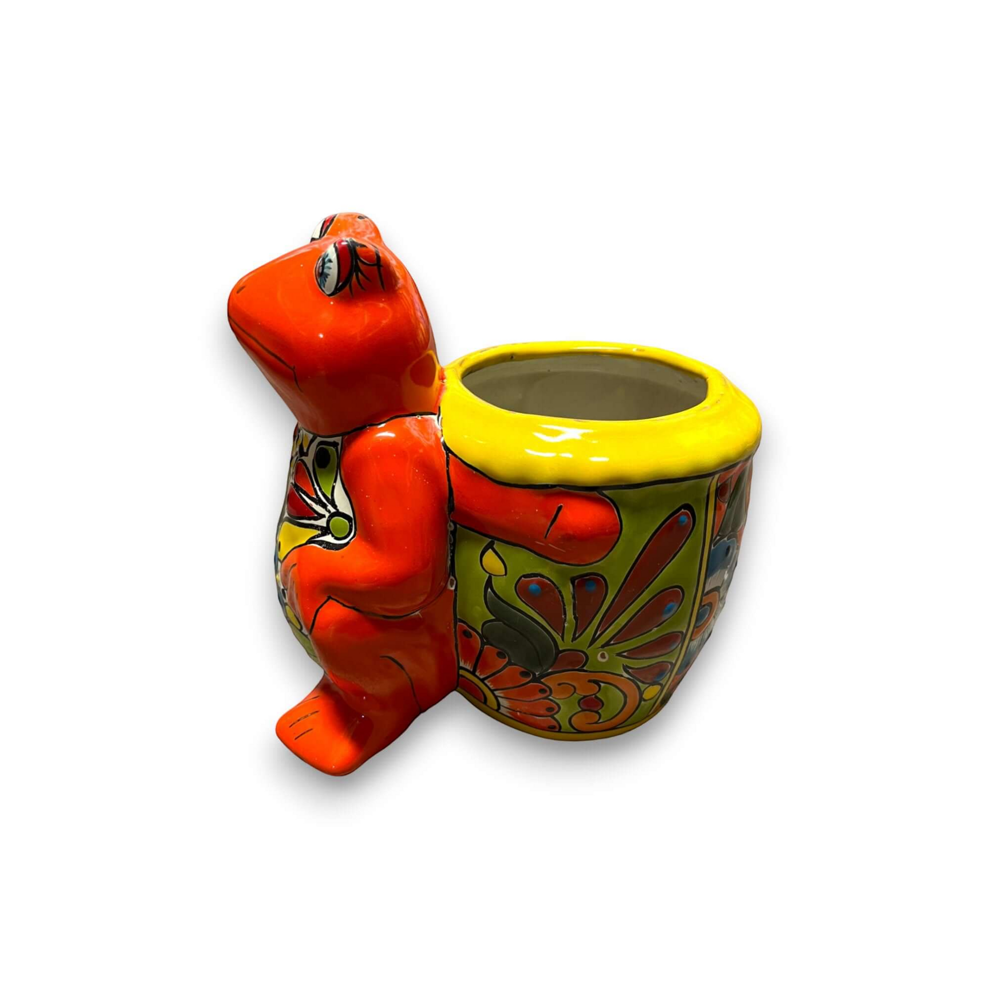 Talavera Frog Planter Colorful Hand-Painted Mexican Pottery - - Talavera Planter
