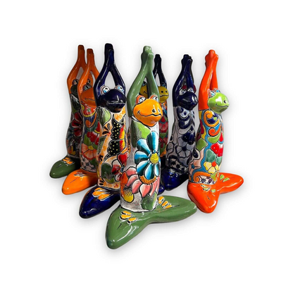 Large Talavera Frog Statue Mexican Art Decor - - Talavera Statue