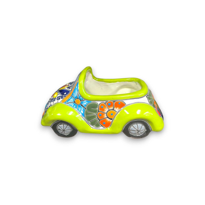 Small Talavera Car Planter Ceramic Car Statue - - Talavera Planter