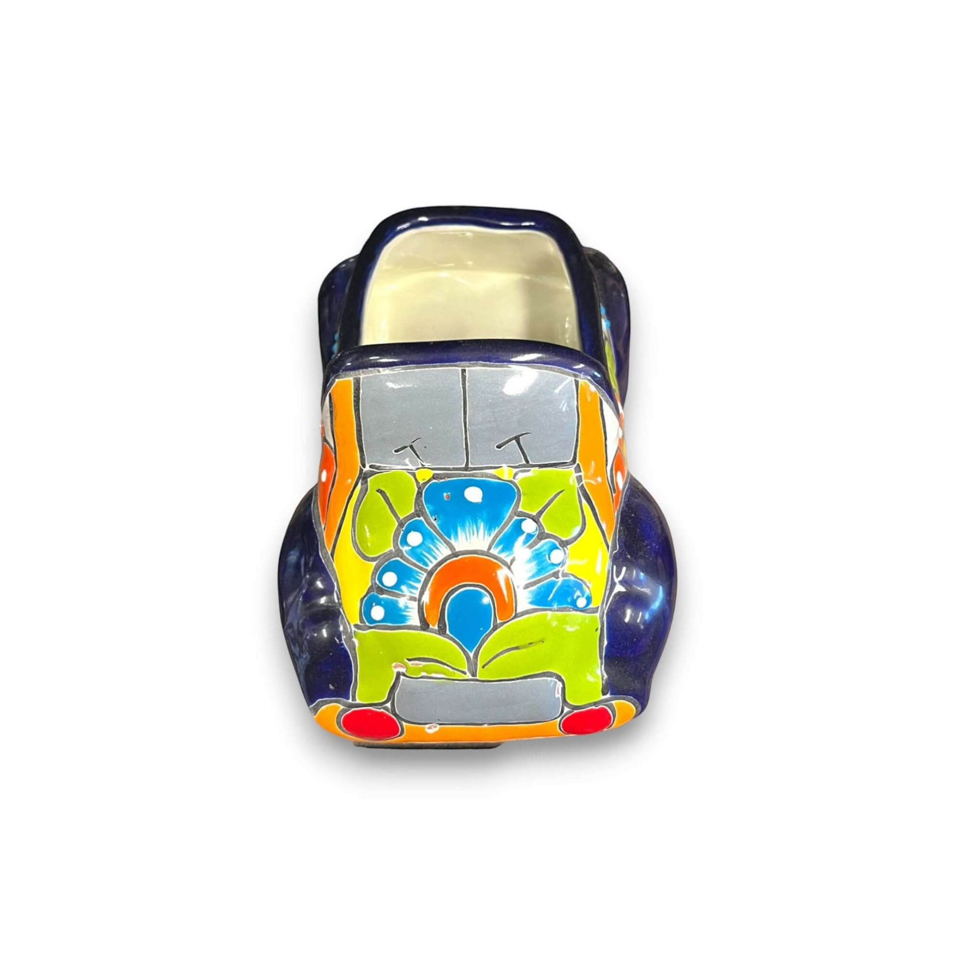 Small Talavera Car Planter Ceramic Car Statue - - Talavera Planter