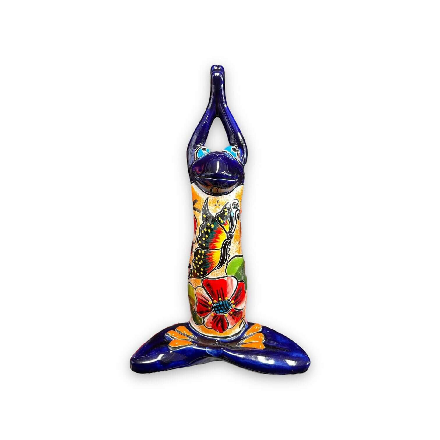 Large Talavera Frog Statue Mexican Art Decor - - Talavera Statue