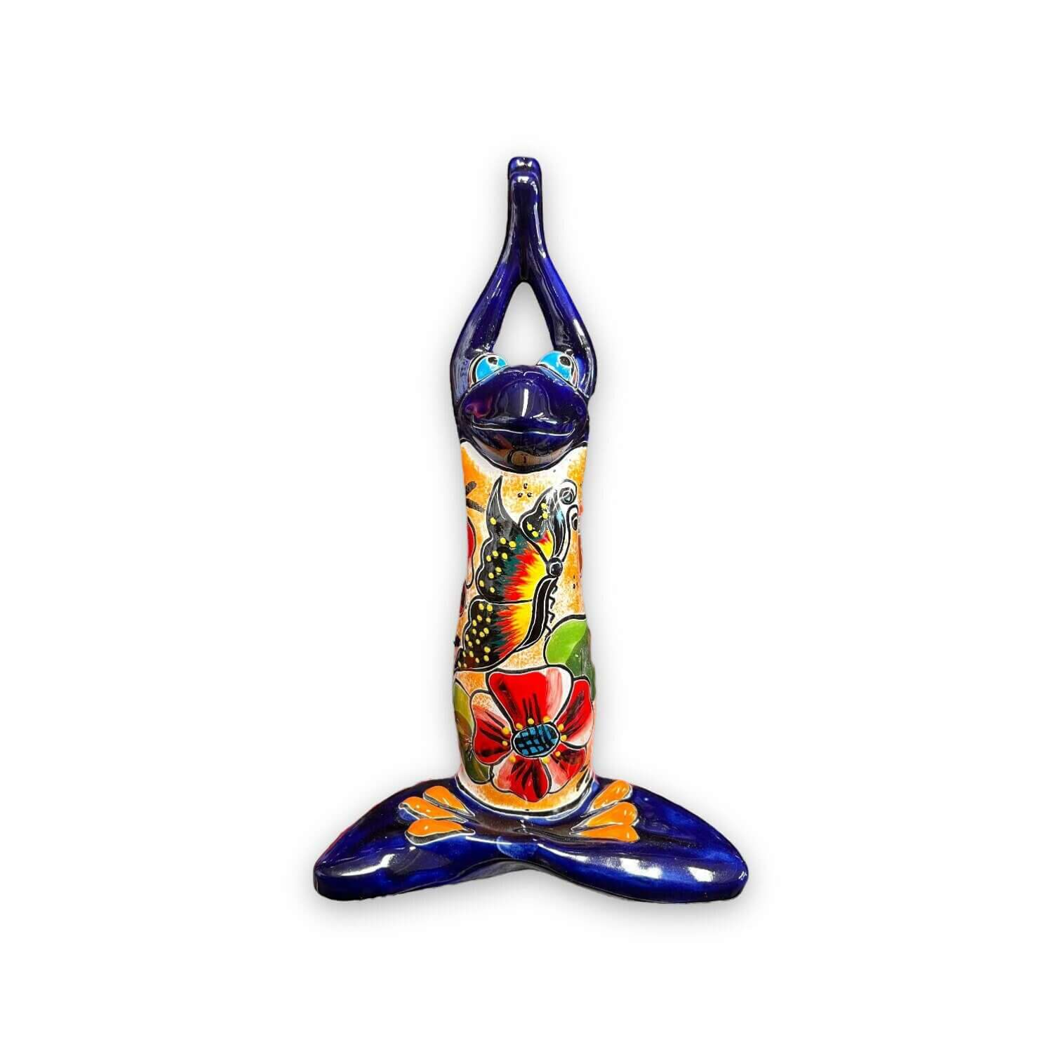 Large Talavera Frog Statue Mexican Art Decor - - Talavera Statue