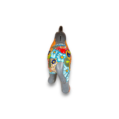 Medium Talavera Elephant Coin Bank Handmade Piggy Bank - - Talavera Piggy Bank