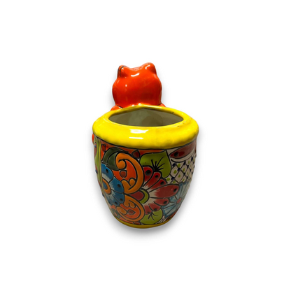 Talavera Frog Planter Colorful Hand-Painted Mexican Pottery - - Talavera Planter
