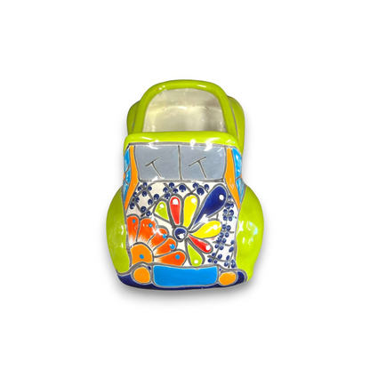 Small Talavera Car Planter Ceramic Car Statue - - Talavera Planter