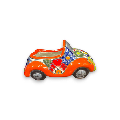 Small Talavera Car Planter Ceramic Car Statue - - Talavera Planter